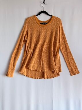 Left of Center Anthropologie Orange Peplum Tunic Top Medium – Made in USA M